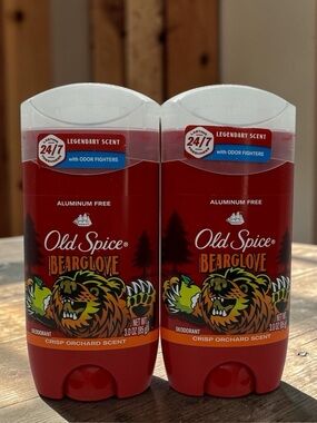 Old Spice‎ Bearglove Deodorant Aluminum Free 3oz 2 Pack 24/7 Odor Protection